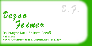 dezso feimer business card